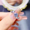 Clusterringen Echte Moissanite Ring 1CT Diamond Lotus Zon Flower For Women Men Gift Sterling Silver Wedding Sieraden