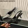 2023 nouveau printemps marque Slingback sandales femmes mode bout pointu talons hauts pompes mules peu profondes robe de soirée chaussures dames Mujer 230223