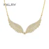 Chains FXLRY High Quality Cubic Zirconia Angel Wing Pendant Necklace For Women Fashion Jewelry