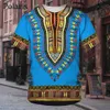 Męskie koszulki afrykańskie ubrania dla mężczyzn dashiki thirt tradycyjne ubrania odzież krótkie rękawowe swobodne retro streetwear vintage etniczny styl 022223h