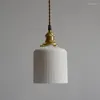 Anhängerlampen handgefertigt weiße plissierte Keramiklampe moderne Origami Porzellan Suspension hängende Lichtrestaurant El zu Hause Esszimmer