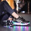 Sneakers boys and girls Roller Skates Tow Glowing Light LED Children Fashion Luminous Sport Casual Wheelys Skating Sneakers L230223