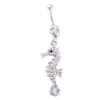 Navel Bell Button Rings D0774F Seahorse Belly Ring Clear Stone Drop Delivery Jewelry Body Dhgarden Dh0D9