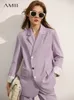 Damespakken Blazers Amii Minimalisme Spring Blazers Women Suit jas Kantoor Lady Lapel Blazer losse broek Verkocht Verkocht Vrouwelijke kleding 12140122 230223