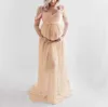 Maternity Dresses 2021 Pregnancy Dress Summer Women Off Shoulder Pregnants Sexy Photography Ruffled Nursing Long Dress Pregnant Photography R230222