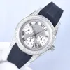 Mens Watch 자동 기계적 9100 운동 시계 다이아몬드 40mm 패션 사파이어 비즈니스 손목 시계 방수 50m Montre de Luxe와의 빛나는 케이스