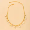 Choker Imitation Perle Halskette Für Frauen Mode Gold Silber Farbe Ketten Strass Collares Kolye Schmuck Zubehör EH98