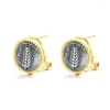 Boucles d'oreilles MS-2 ZFSILVER 925 Argent Mode Haute Qualité Luxe Or Rétro Ancien Blé Meta Coin Boucle D'oreille Bijoux Femmes Matchall Cadeau