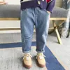 Jeans Spring herfst Kinderpassen jongens gebroken gat denim broek 1 2 3 4 5 6 7 8 9 jaar jongens scheurde jeans kinderen peuter jongenskleding 230223