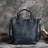 Evening Bags Designer High Quality Retro Women Bucket Bag Genuine Leather Handbag First Layer Cowhide Large Capacity Versatile Shoulder