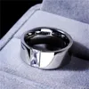 Fedi nuziali Loredana Set di specchi alla moda da 8 mm di larghezza con anello in zircone super luminoso in acciaio al titanio 316 esclusivo per le donne. JZ-424