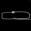 CHOKER BLIJERY Элегантное колье хрустальной цепи для женщин Champange Pink Stone Clabical Bijoux Collares Dire