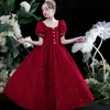 Mädchenkleider Teenager Mädchen Kleid Kinderkleidung Party Elegante Prinzessin Lange Aline Dres Baby Mädchen Kinder Ballkleid Hochzeitszeremonie Kleid Z0223