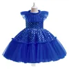 Meisjesjurken Nieuwe aankomst Verjaardagsfeest trouwjurk Pargin Big Bow Baby Girl Jurk voor Girl Palace Princess Avondjurken Kidkleding Z0223