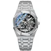 손목 시계 2023 패션 첸 XI 자동 남성 시계 최고의 브랜드 기계식 투르 빌론 손목 시계 방수 비즈니스 스테인리스 스틸