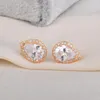 Stud Earrings Fashion Created Crystal Zircon Waterdrop For Women Dangle Long Bridal Boucle D'oreille Femme GLE3699