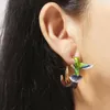 Boucles d'oreilles à tige Huitan créatif oiseau volant en forme de femmes coloré drôle adolescent accessoires Cocktail fête fille bijoux élégants
