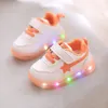 First Walkers Baby Led Lights Shoes High Quality Girls Boys Soft Bottom Sneakers Sports Running Excellent First Walkers Infant Cute Toddlers 230223