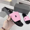 Classic men summer sandals letter beach slippers women designer black white blue home casual slippers couple shoes size 35-46