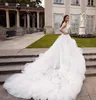 Vestidos de noiva A-line Vestidos de noiva Mincha￧￵es Flores Breads Big Brein Breple