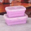 Dinnerware Sets 4Pcs Collapsible Silicone Container Portable Bento Lunch Box Microware Home Kitchen Outdoor Storage Containers