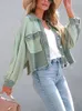 Vestes femmes Femmes manteau automne mode à manches longues décontracté Vintage vert haut coréen Cardigan surdimensionné veste ample vêtements féminins 230223