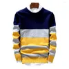 Men's Sweaters Classic Autumn Winter Striped Print Sweater Jumper Casual Comfy Cold Resistant