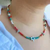 KBJW – collier bohémien en corail rouge, chaîne porte-bonheur, œil amusant, bijoux en perles de rocaille, accessoire de surf en vinyle perlé pour femmes