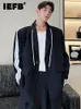 Мужские костюмы Blazers IEFB Свободный негабаритный силуэт Websing Pleck Pad 2023 Contrast Color Men Coat Jull Sult Cust Cust 9a4119 230222