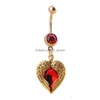 Anelli con bottone a campana per ombelico D0622 Anello a cuore a 1 colore Vendita rossa Piercing per il corpo Gioielli con consegna a goccia Gioielli Dhgarden Dh7Fp