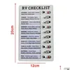 Auto -reinigingstools draagbare RV Checklist Notor Board Verwijderbare klusjes Herbruikbare creatieve pad voor Home Cam Travel Ouder Care Drop de Dhkxa