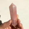 Decorative Figurines Natural Crystal Tower Aura Rose Quartz Double Wand Point Healing Stones For Home Decor