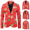 Trajes para hombres Blazers Moda Fiesta Casual Slim Fit Blazer Botones 3D Navidad Estampado floral Pintura Chaqueta Hombres 230222