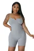 Designer Women Solid Shlee Bez rękawów Krótki koronkowy Jumpsity Chude Y2K V Cut Cllar Playsuits Sexy Club BodyCon Rompers 9333