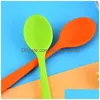 Skedar Sile Nonstick Pan Spoon Utökat handtag Cookingspoon sallad är tätare och mer Drop Leverans Home Garden Kitchen Dining Bar Fla Dh0qs