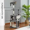 Meubles à gratter pour chat, arbre à chute, grande tour avec grand condo, perchoir confortable, lit, poteaux à gratter, jouets 230222