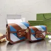 Borsa a tracolla blu Borse a tracolla da donna Borse a mano firmate Cinturino in tessuto rimovibile Borsa a portafoglio con pochette a lettera di moda 2 misure Tracolla a righe intrecciata