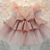 Vestidos de menina Bolo de lantejoulas Double Baby Dress 1 Year Birthday Birth Festy Wedding Vestidos vestido de baile roupas vestidos de baile