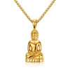 Hänge halsband religion stil toppkvalitet buddha för män attraktiv guldfärg rostfritt stål religiösa smycken bijouxpendant