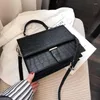 Evening Bags Korean Style Women Handbags Female Briefcase Unique Alligator Ladies Shoulder Messenger Bag 2023 Black Khaki Crossbod204E