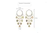 Boucles d'oreilles pendantes Hyperbole cercle frange mode longue couleur or métal Texture gland boucle d'oreille luxe goutte cadeau femmes bijoux