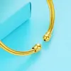 Link Chain Exquisite Hand Made Carving Flower Shape Cuff Bangle Bracelet for Women Pure 24K Gold Open Bracelet Fashion Jewelry Wholesale G230222
