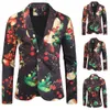 Costumes pour hommes Blazers mode fête décontracté coupe ajustée Blazer boutons 3D noël imprimé Floral peinture veste hommes 230222