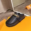 2023 COSY COMFORT Flache Sandalen Designer Damen Herren Fell Leder Pantoletten Hausschuhe Warme Plüsch Slides Größe 35-45