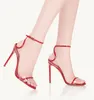 Eleganckie butę z sandałami sandałowymi Fersen Red Red zamszowe pvc otwarte palce czółen