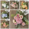 Decoratieve bloemen Hydrangea kunstmatige bloem bruiloft boeket tuin buiten decoratie zijden madeliefje zonnebloem nep huiste huis kerstschone regeling