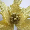 29 cm Bright Gold Cloth Christmas Flower Wedding Party Decoration Flower Christmas Decoration Props Simulation Flower Factory Direct Sales