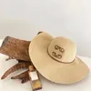 Wide Brim Straw Hat Fashion Designer Travel Sun Hats Summer Beach Sun Protection Bucket Cap
