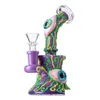 Sigara Boruları Benzersiz Beher Bongs Cadılar Bayramı Stil Hookahs Heady Cam Su Ahtopus Dab Teçhizatlar 14mm Donta Dişli Eklem 3D 6 Inc Dhlyb