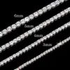 Moda gorąca sprzedaż 3 mm 4 mm 5 mm 6 mm Doskonała biżuteria Copper Diamond Zircon CZ Iced Bling Mężczyzn Kobiety Hip Hop Tennis Chain Naszyjnik